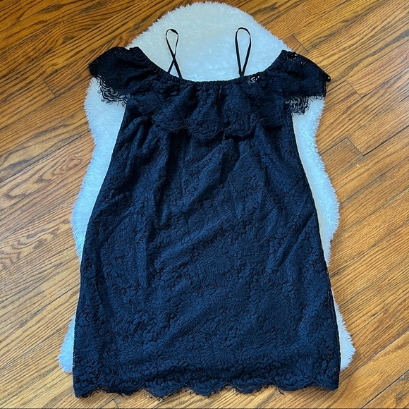 Madewell Floral Lace Off Shoulder Oversized Mini Dress Sz 0 - Picture 4 of 16